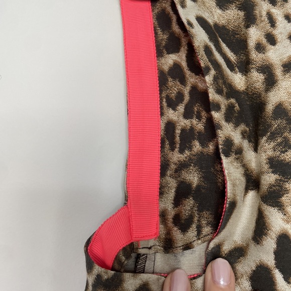 Maje Leapord Print Shift Dress Size 1 Linen Fabric Animal Print Neutral - Picture 3 of 6